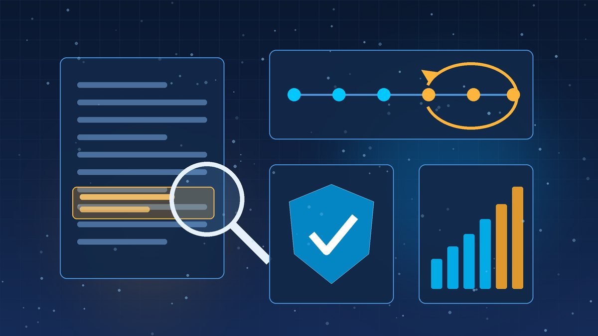 Digital illustration of an ISO contract with a highlighted renewal clause under a magnifying glass, a renewal timeline, an accreditation shield and rising cost bars